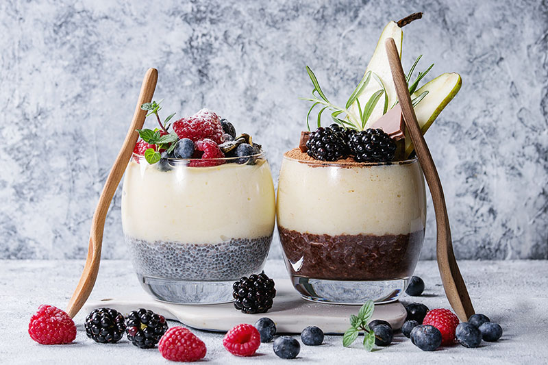 Chia pudding with berries image