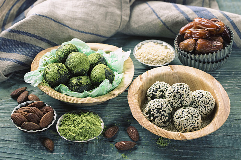 Matcha energy balls from dates and almonds image