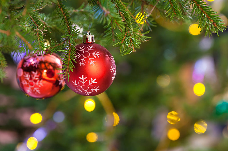 red christmas balls image