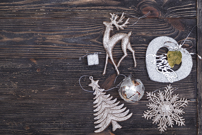 Christmas silver decorations image