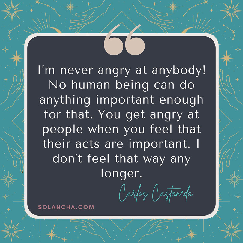 Carlos Castaneda quote on anger image