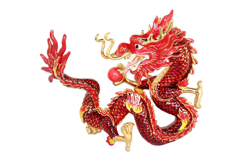 Fire Dragon Holding Fireball Image
