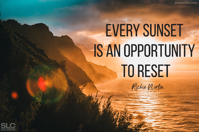 positive quote about sunset image