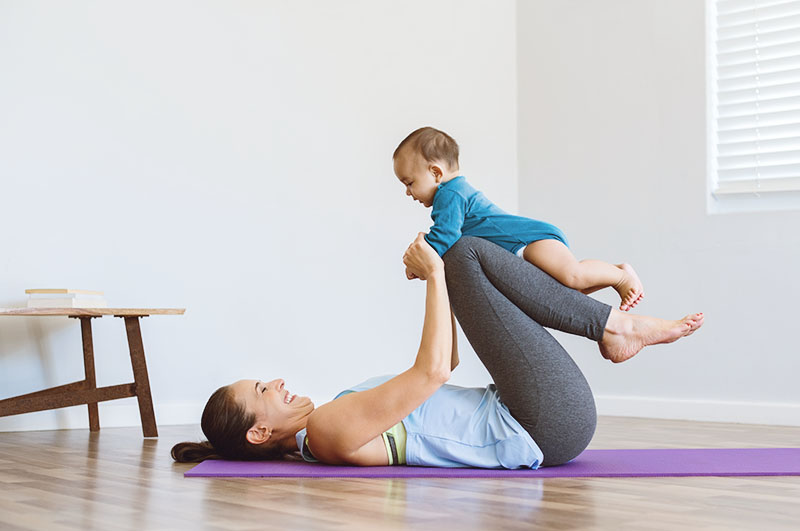 Yoga for moms with kids image