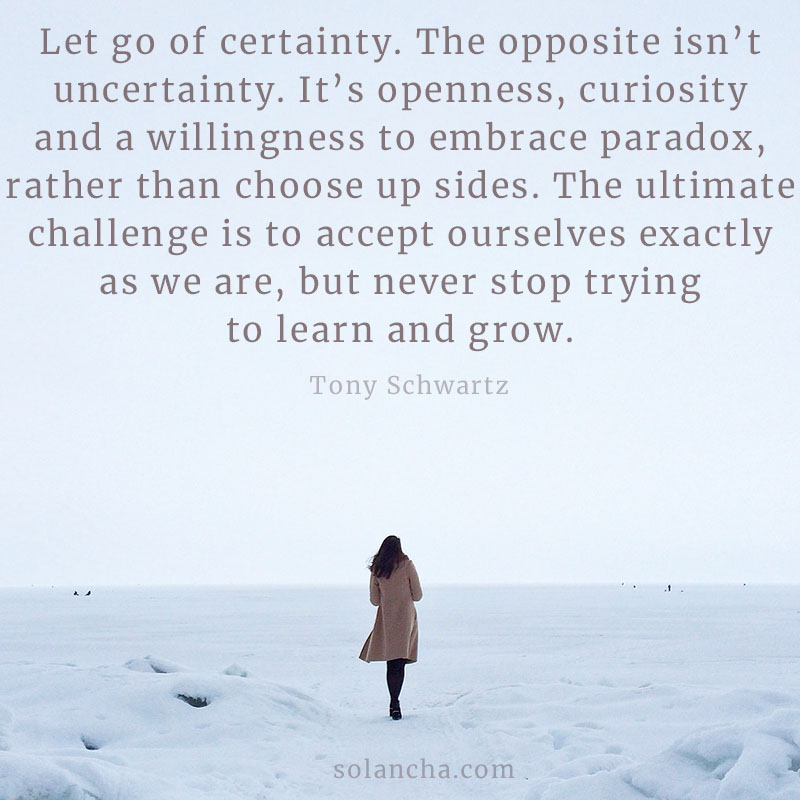 Let go of certainty image