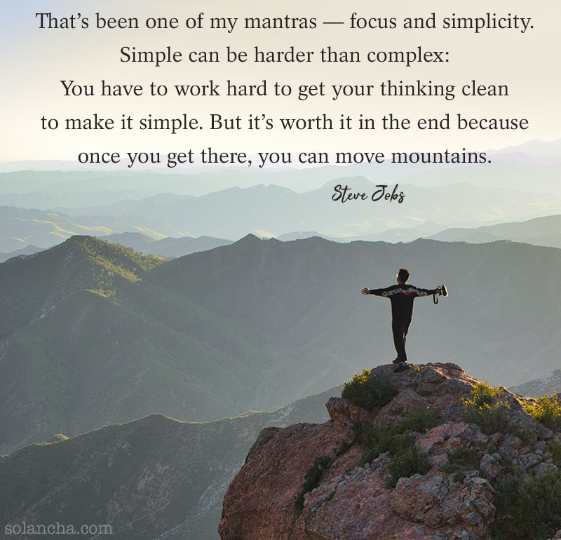 Steve Jobs Quote on Simple Living Image
