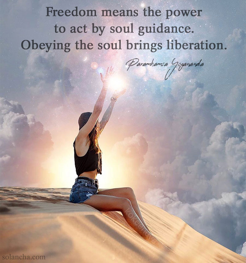 Yogananda quote on freedom image