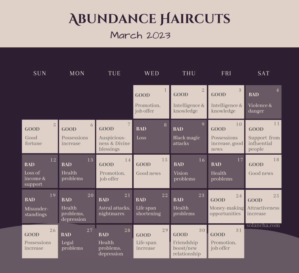 Abundance Haircuts In February 2023 Calendar Image